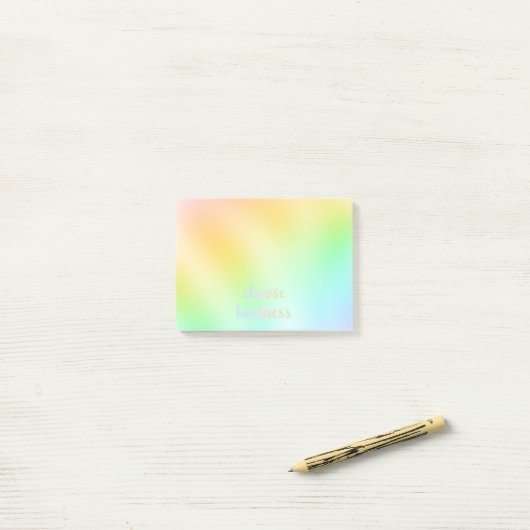 Kindness kiezen — pastel kleurrijk post-it® notes (Op bureau)