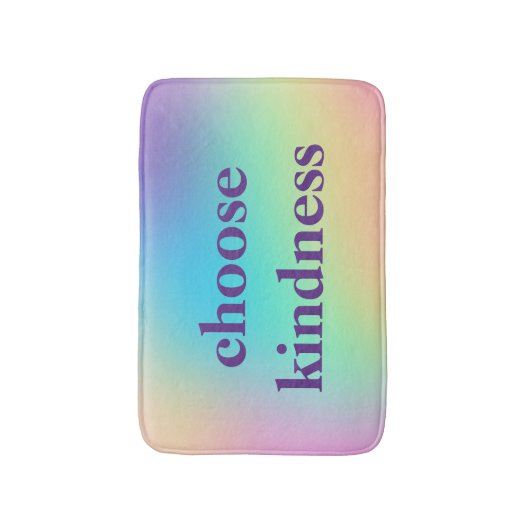"Kindness kiezen" pastelregenbooggradiënt Badmat (Voorkant Verticaal)