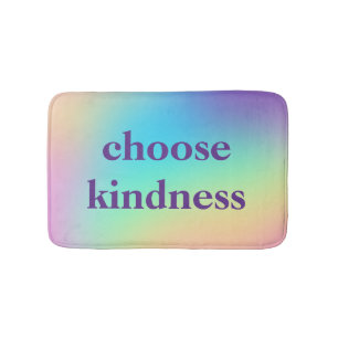 "Kindness kiezen" pastelregenbooggradiënt Badmat
