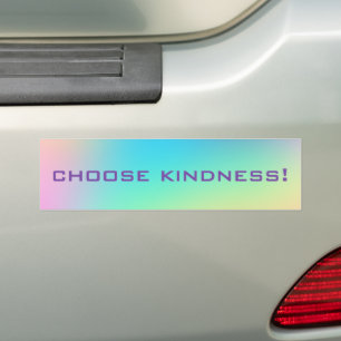 "Kindness kiezen" pastelregenbooggradiënt Bumpersticker