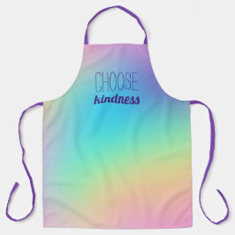 "Kindness kiezen" pastelregenbooggradiënt Schort