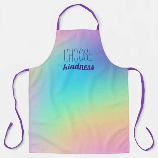 "Kindness kiezen" pastelregenbooggradiënt Schort (Voorkant)