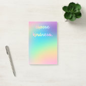 "Kindness kiezen" Zachte cursieve regenbooggradiën Post-it® Notes (Kantoor)