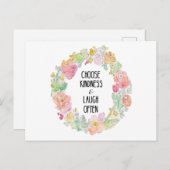 Kindness & Laughter Inspirerend Floral Briefkaart (Voorkant / Achterkant)