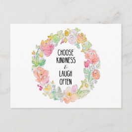 Kindness & Laughter Inspirerend Floral Briefkaart
