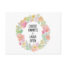 Kindness & Laughter Inspirerend Floral Briefkaart