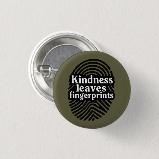 Kindness Leaves Fingerprints Ronde Button 3,2 Cm (Voorkant /achterkant)