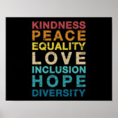 Kindness love diversity  LGBT pride Poster (Voorkant)