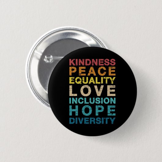 Kindness love diversity  LGBT pride Ronde Button 5,7 Cm (Voorkant /achterkant)