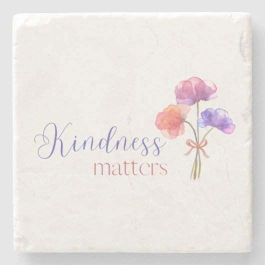 Kindness Matters Absorbent Stone Onderzetter (Voorkant)