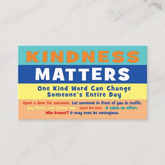 Kindness Matters Cards Contactkaartje (Voorkant)