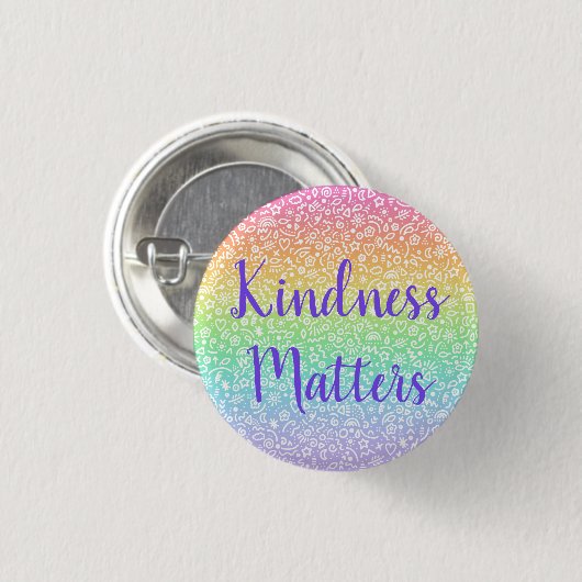 Kindness Matters & Doodles Rainbow Button (Voorkant /achterkant)