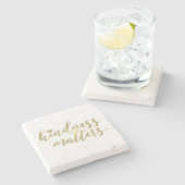Kindness Matters Gold Heart inspirerend quote Stenen Onderzetter (Zijkant)