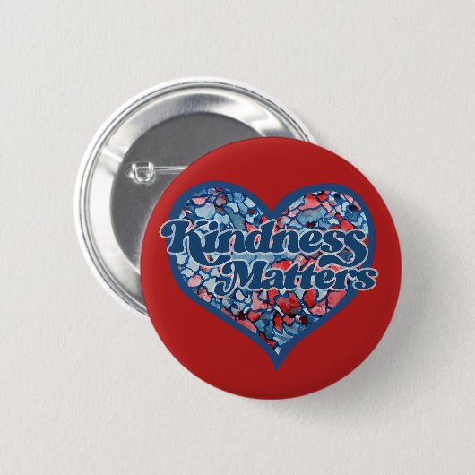 Kindness Matters hart Ronde Button 5,7 Cm (Voorkant /achterkant)