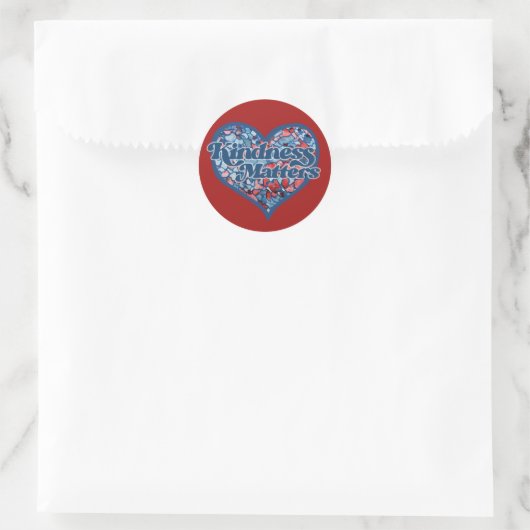 Kindness Matters hart Ronde Sticker (Tas)