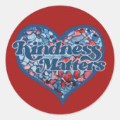 Kindness Matters hart Ronde Sticker (Voorkant)