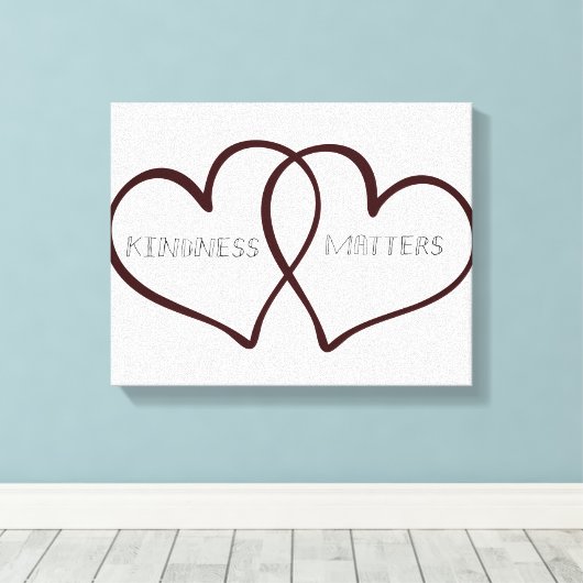 Kindness Matters Hearts Canvas Afdruk (Insitu (Houten vloer))
