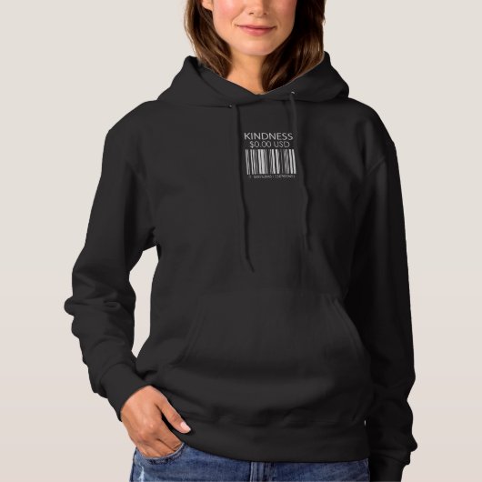Kindness matters humanity quote barcode free   hoodie (Voorkant)