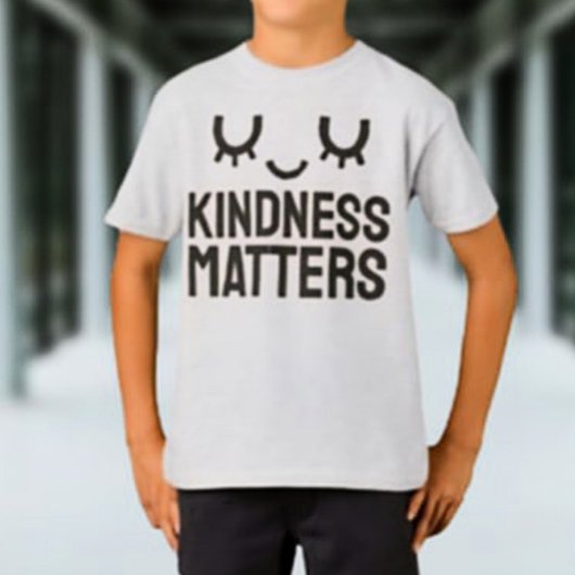 Kindness Matters Kinder T-shirt – Schattige gezich