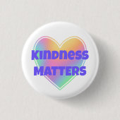 Kindness Matters Rainbow Heart Button (Voorkant)