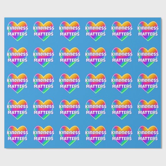 Kindness Matters Rainbow Heart Cadeaupapier (Vlak)