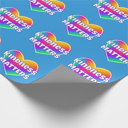 Kindness Matters Rainbow Heart Cadeaupapier (Hoek)