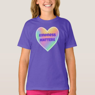 Kindness Matters Rainbow Heart Girls' T-Shirt