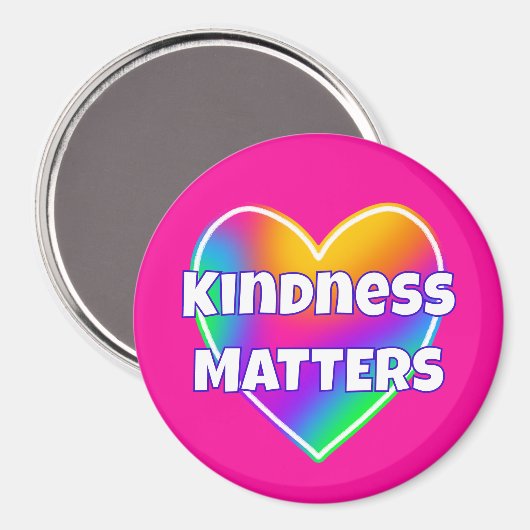 Kindness Matters Rainbow Heart Magneet (Voorkant / Achterkant)