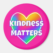 Kindness Matters Rainbow Heart Magneet (Voorkant)