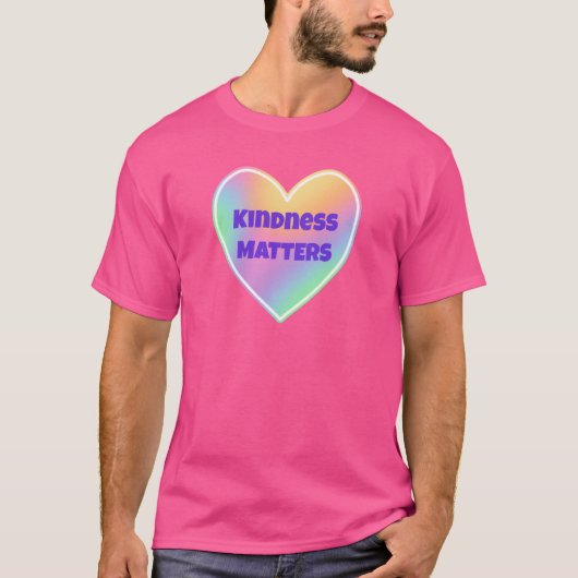 Kindness Matters Rainbow Heart T-shirt (Voorkant)