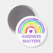 Kindness Matters | Regenboog en Waterverf van het  Magneet (Voorkant / Achterkant)