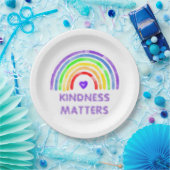 Kindness Matters | Regenboog en Waterverf van het Papieren Bordje (Feest)