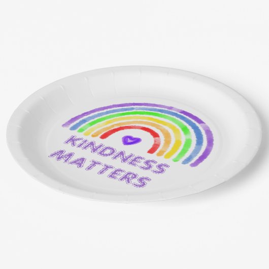 Kindness Matters | Regenboog en Waterverf van het Papieren Bordje (Gekanteld)