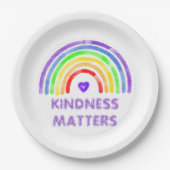 Kindness Matters | Regenboog en Waterverf van het Papieren Bordje (Voorkant)