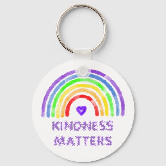 Kindness Matters | Regenboog en Waterverf van het Sleutelhanger (Voorkant)