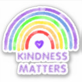 Kindness Matters | Regenboog en Waterverf van het  Sticker (Voorkant)