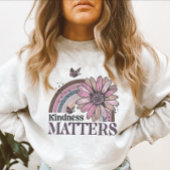 Kindness Matters Retro Butterfly Boho Rainbow Trui