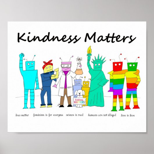 Kindness Matters Robots Poster (Voorkant)