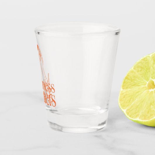 Kindness Matters Shot Glass – Helder Oranje-rood Shot Glas (Rechts)
