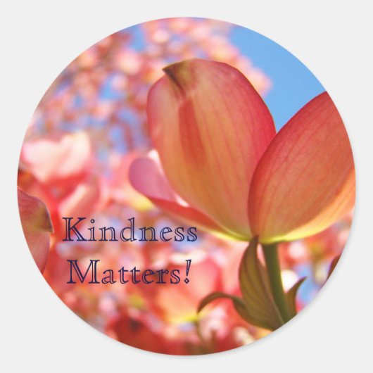 Kindness Matters, stickers genezen Roze Dogwood (Voorkant)