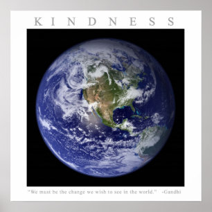 KINDNESS - Motivatie afdruk w. Gandhi-citaat Poster