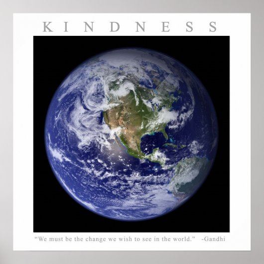 KINDNESS - Motivatie afdruk w. Gandhi-citaat Poster (Voorkant)