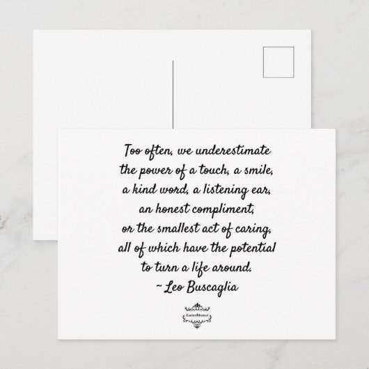 KINDNESS MOTIVATIE BRIEFKAARTEN (Voorkant / Achterkant)