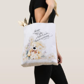 Kindness Motivatie Quote Teddy Bear Floral Tote Bag (Dichtbij)
