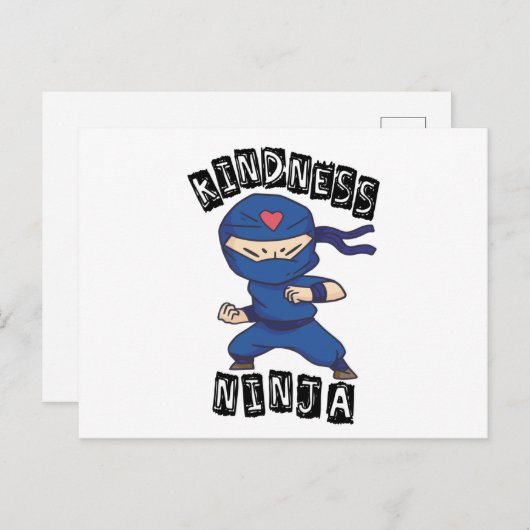 Kindness Ninja, gevecht tegen pesterijen Briefkaart (Voorkant / Achterkant)