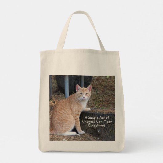Kindness Oranje Tabby Cat Canvas tas (Achterkant)