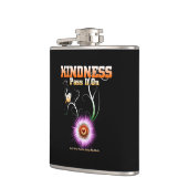 KINDNESS - pas het over op vinylwaterklakken Heupfles (Links)