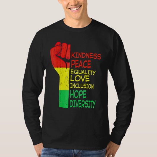 Kindness Peace Equality Human Rights Inclusive Div T-shirt (Voorkant)