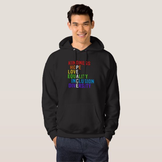 Kindness Peace Equality Inclusion Diversity Human  Hoodie (Voorkant volledig)