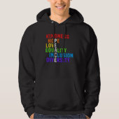 Kindness Peace Equality Inclusion Diversity Human  Hoodie (Voorkant)